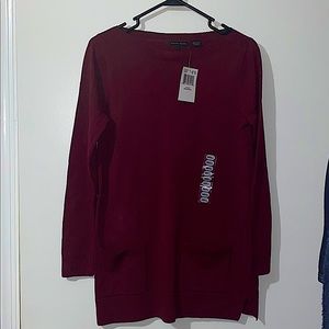 Womens Jeanne Pierre Long Sleeve Boat Neck Tunic